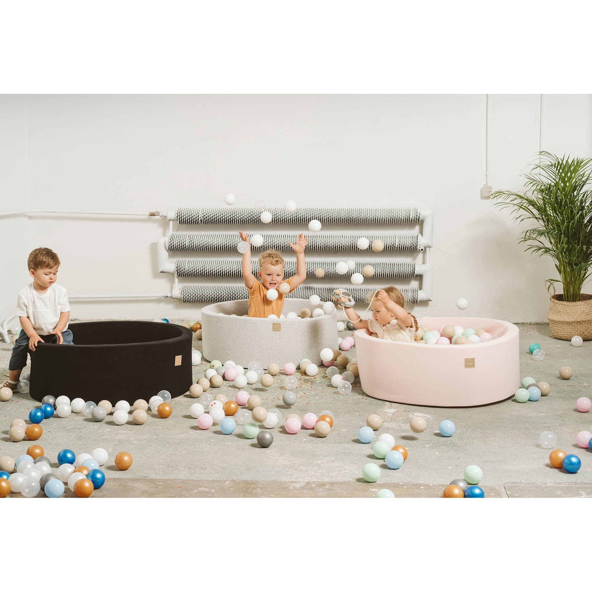 Meowbaby Cotton Czarny - Basen z Kulkami dla Dzieci