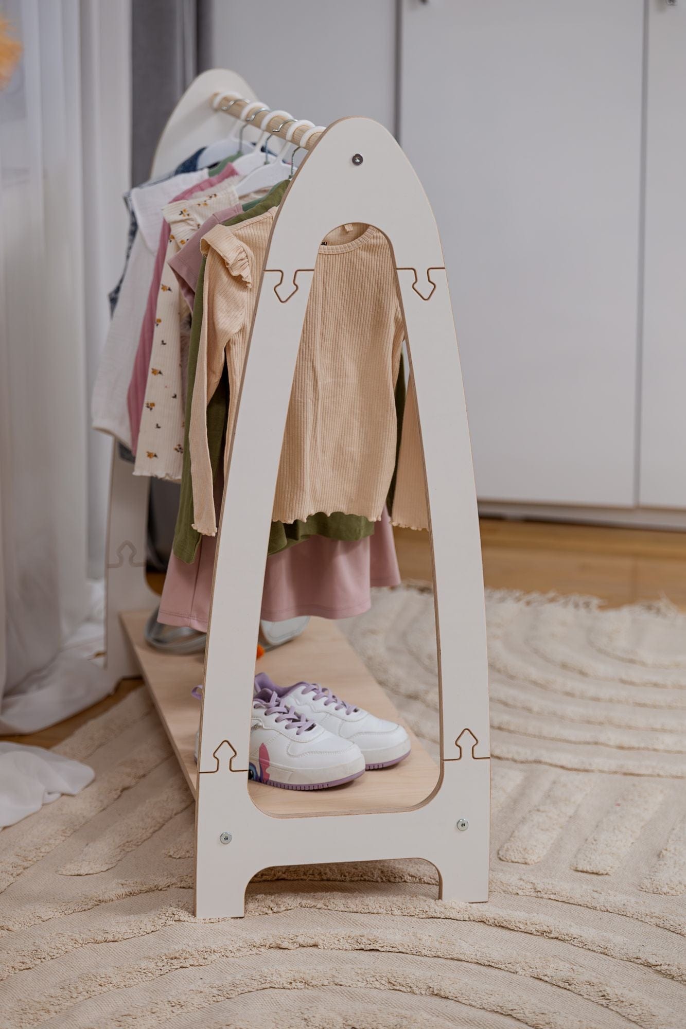 Meowbaby Soft Hanger - Drewniany Wieszak na Ubranka dla Dzieci