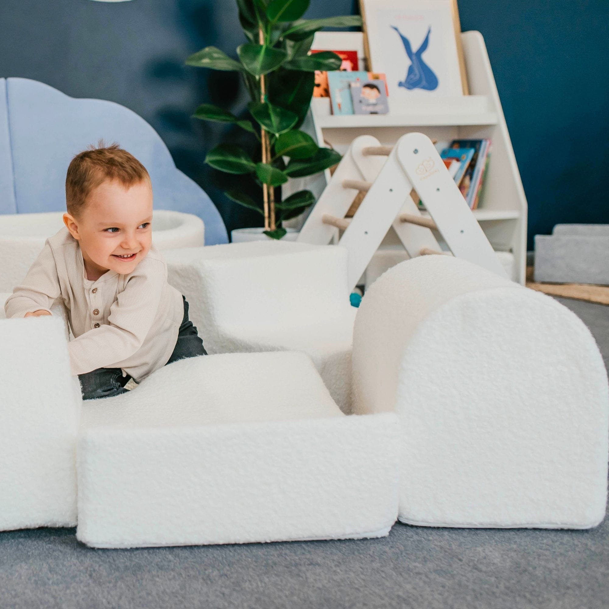 Meowbaby Boucle Biały - Piankowy Plac Zabaw dla Dzieci | Piłki do Wyboru