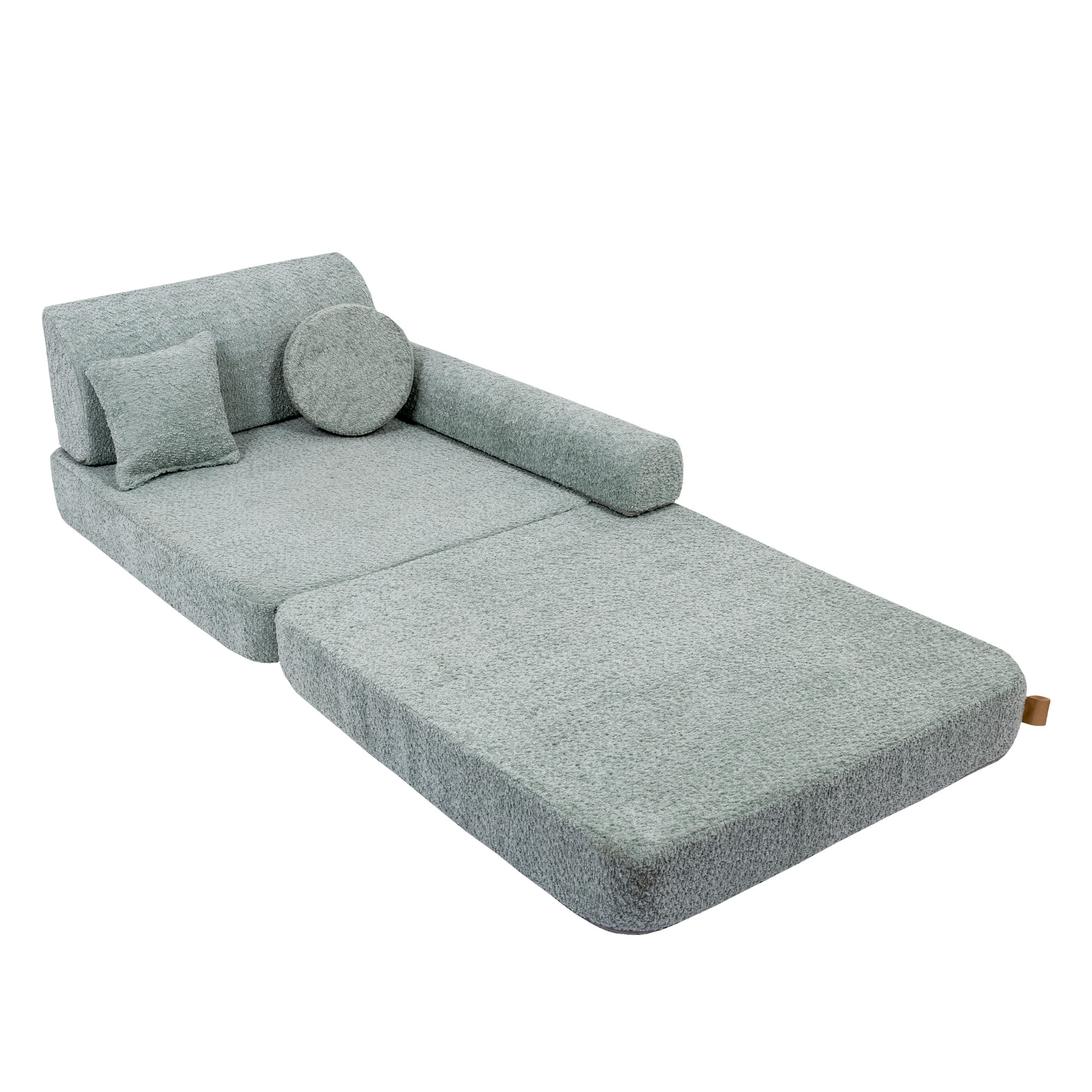 Zestaw ośmiu elementów sofy modułowej dla dzieci od Meowbaby, łączącej funkcję i styl, wykonanej z materiału boucle, Premium 160cm.