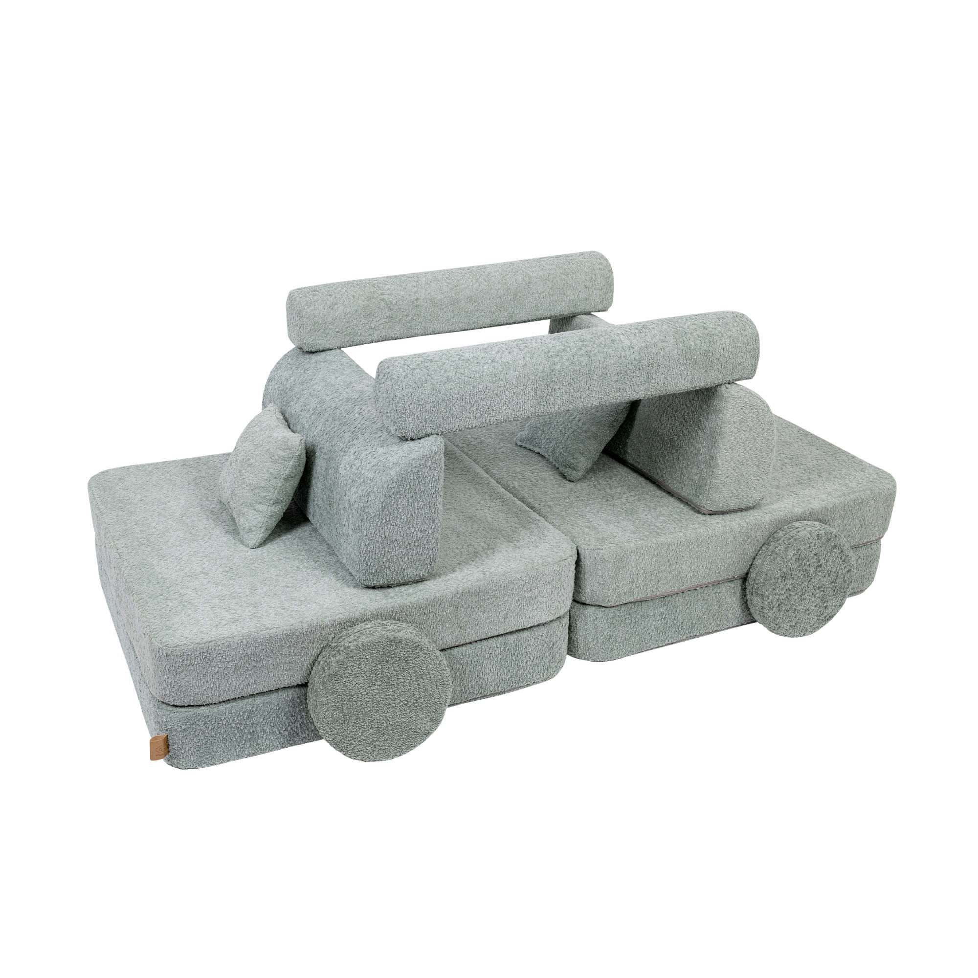 Wygodna sofa modułowa dla dzieci Meowbaby, zapewniająca bezpieczeństwo i zachęcająca do zabawy, materiał boucle, Premium 160cm.