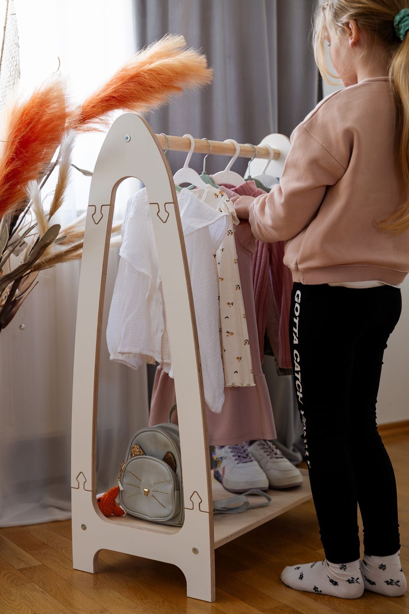 Meowbaby Soft Hanger - Drewniany Wieszak na Ubranka dla Dzieci