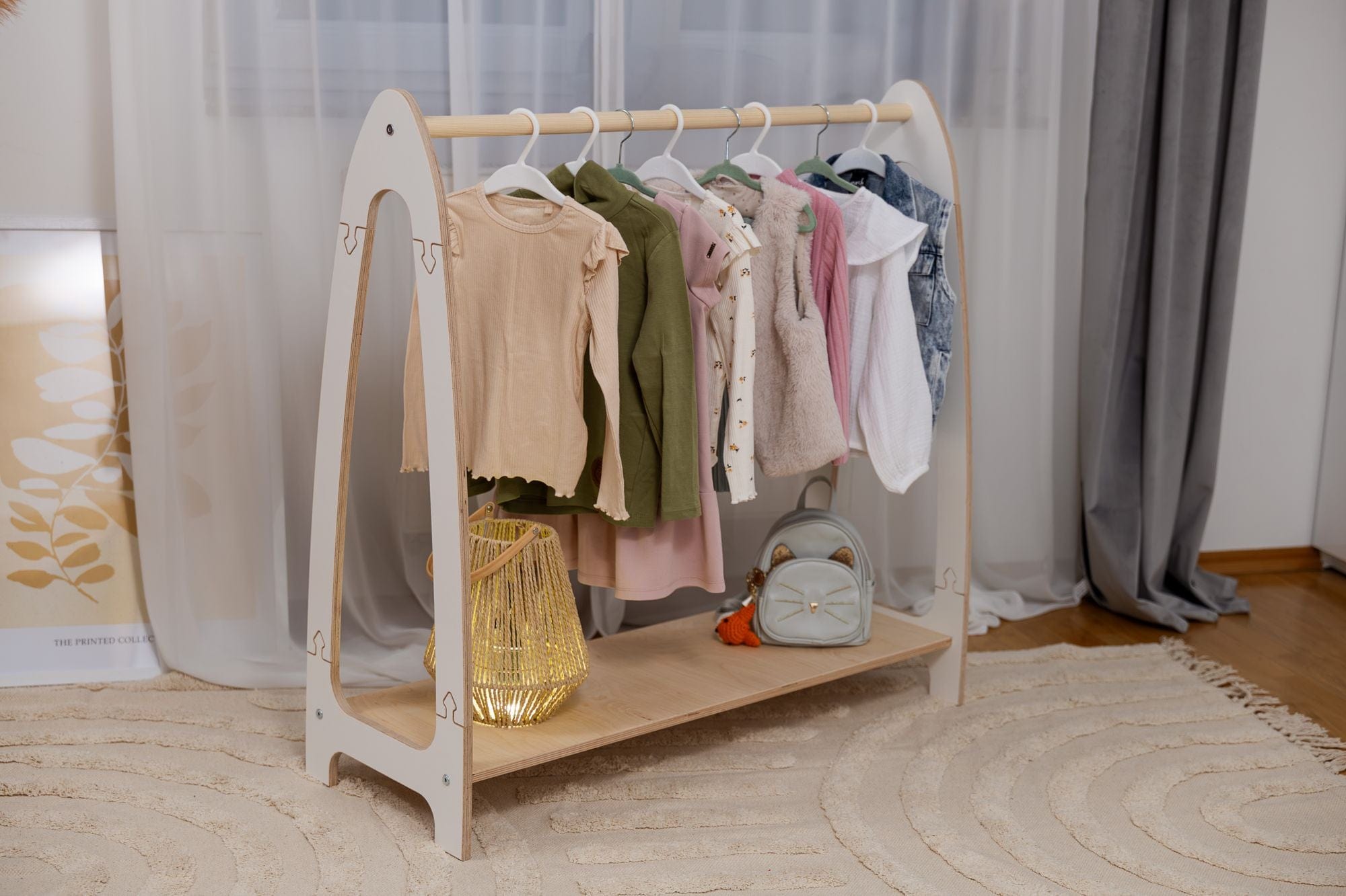 Meowbaby Soft Hanger - Drewniany Wieszak na Ubranka dla Dzieci